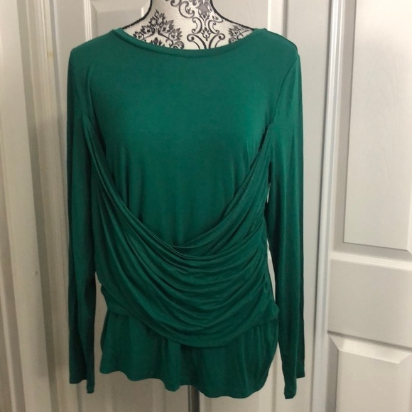 New Eloquii Green Blouse Draped Front 14/16 - Picture 1 of 6